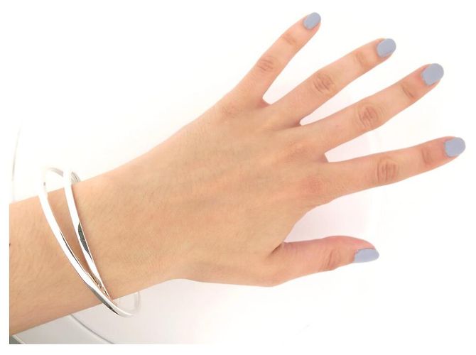 BRACCIALE CHRISTOFLE ELLISSE ARTICOLATO IN ARGENTO foderato 925 16 Cinturino in argento - view 9