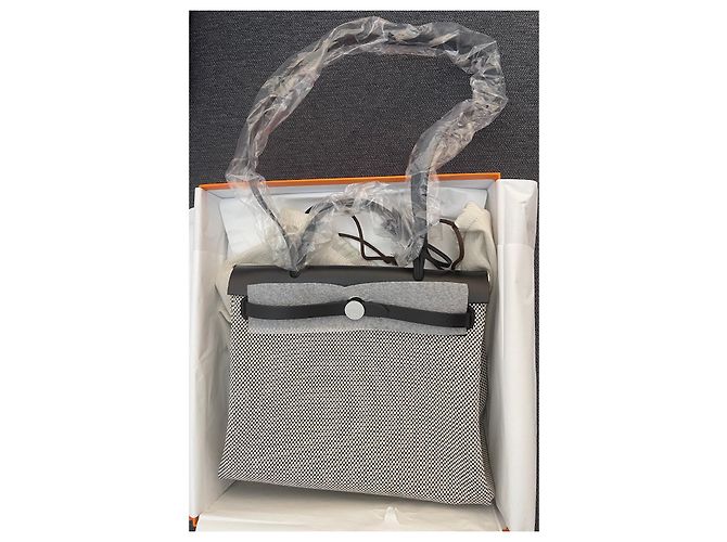Herbag Hermès BORSA ERBA 31 ZIP DI RITORNO Nero Crudo - vista 10