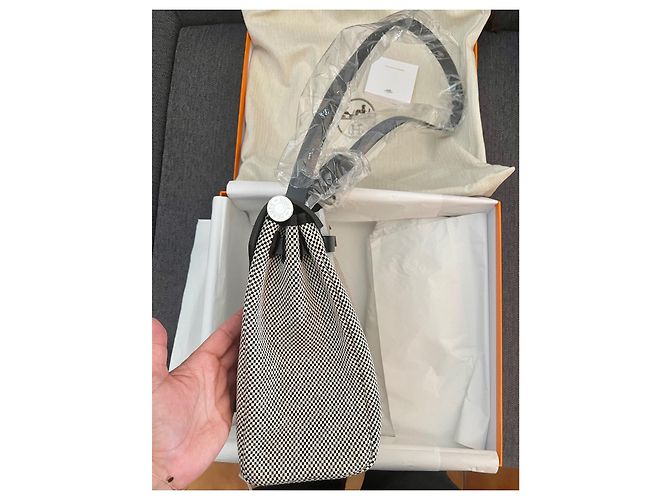 Herbag Hermès BORSA ERBA 31 ZIP DI RITORNO Nero Crudo - vista 3