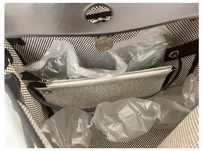 Herbag Hermès BORSA ERBA 31 ZIP DI RITORNO Nero Crudo - vista 5