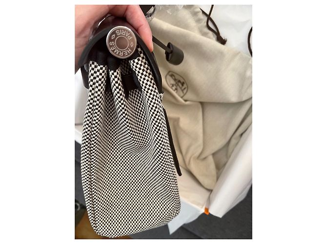 Herbag Hermès BORSA ERBA 31 ZIP DI RITORNO Nero Crudo - vista 9