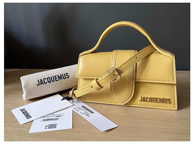 Borsa a mano Jacquemus Bambino in pelle gialla Giallo - vista 11