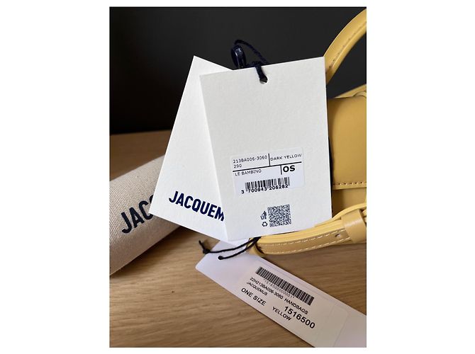 Borsa a mano Jacquemus Bambino in pelle gialla Giallo - vista 3