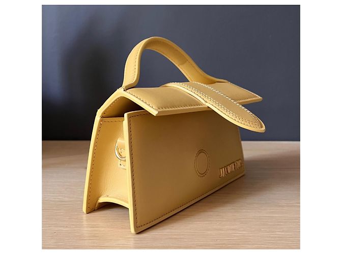 Borsa a mano Jacquemus Bambino in pelle gialla Giallo - vista 8