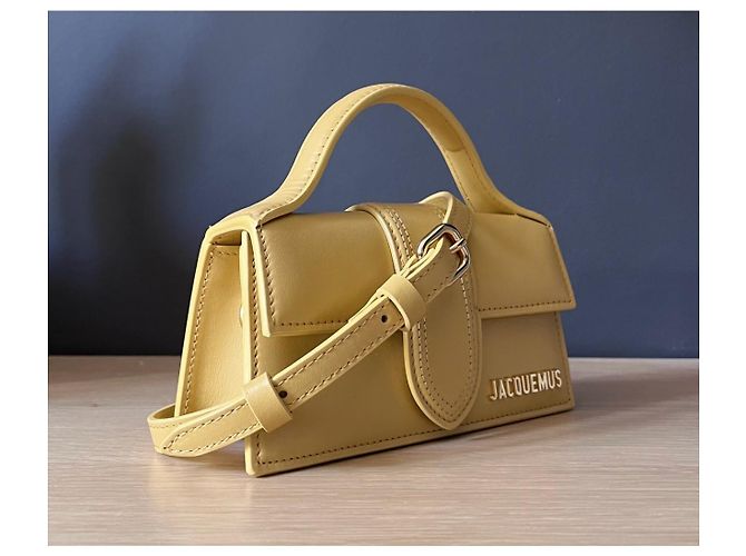 Borsa a mano Jacquemus Bambino in pelle gialla Giallo - vista 9