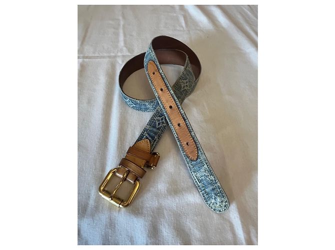 Louis Louise Louis Vuitton Gürtel Denim Hellblau - Ansicht 6
