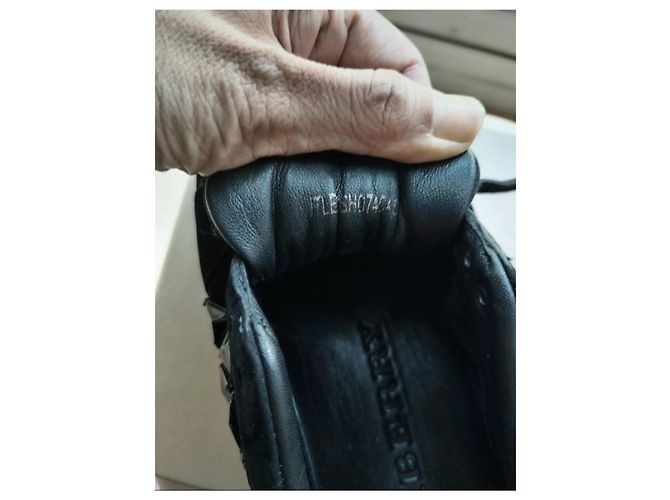 Sneaker Burberry in velluto nero - vista 5