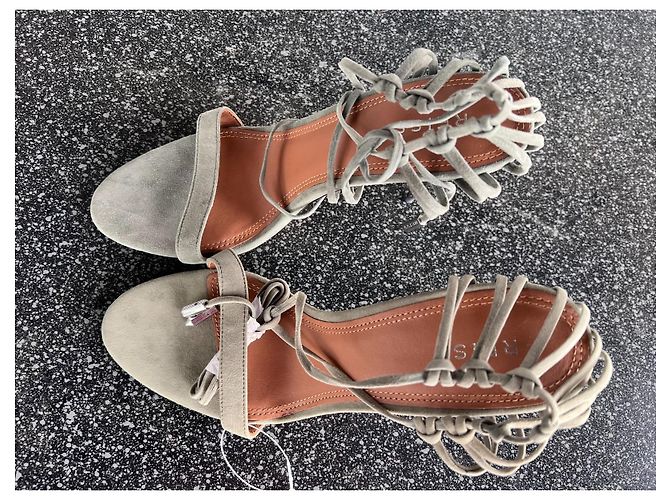 Sandali Zhane in scamosciato con cinturino Reiss Khaki Cachi - vista 2