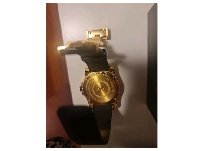 Gucci Relógio de mergulho analógico de quartzo suíço com pulseira de borracha Preto - vista 5