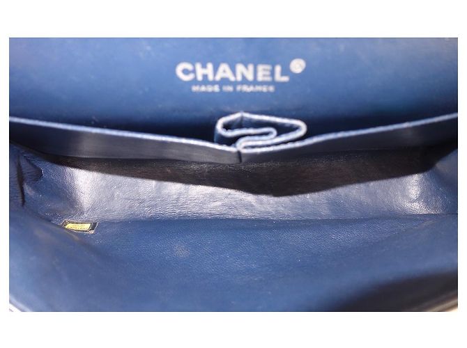 Timeless Borsa media Chanel Classic Blu navy - vista 7