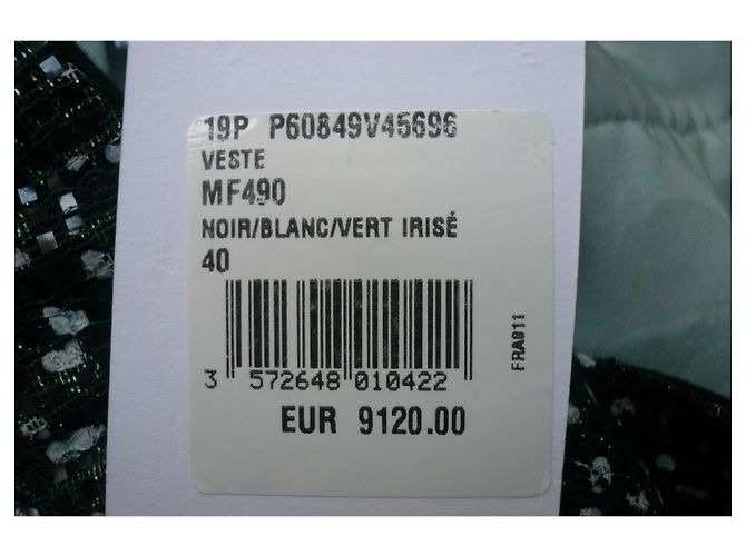 CHANEL Irisierende Tweedjacke NEU MIT T-ETIKETT40 Hellgrün - Ansicht 10