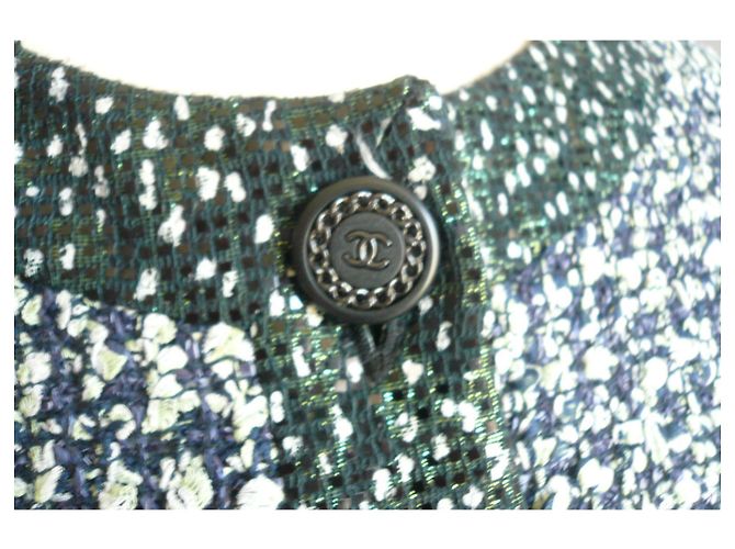 CHANEL Irisierende Tweedjacke NEU MIT T-ETIKETT40 Hellgrün - Ansicht 12