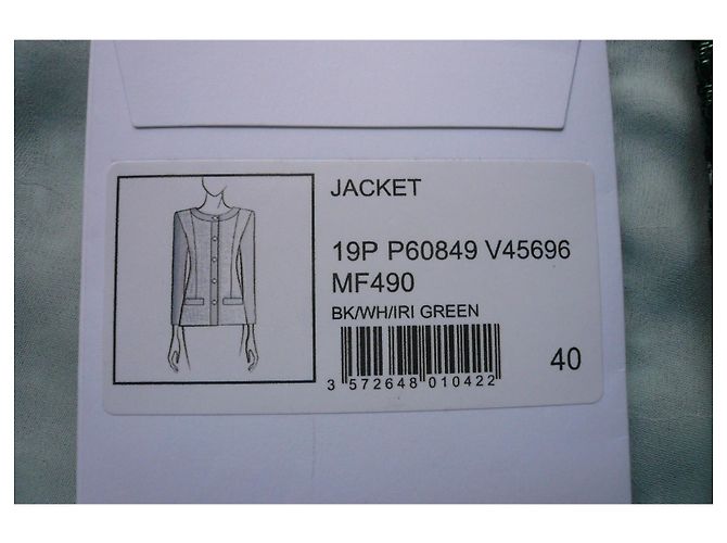CHANEL Irisierende Tweedjacke NEU MIT T-ETIKETT40 Hellgrün - Ansicht 14