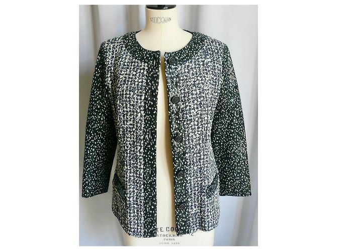 CHANEL Irisierende Tweedjacke NEU MIT T-ETIKETT40 Hellgrün - Ansicht 2