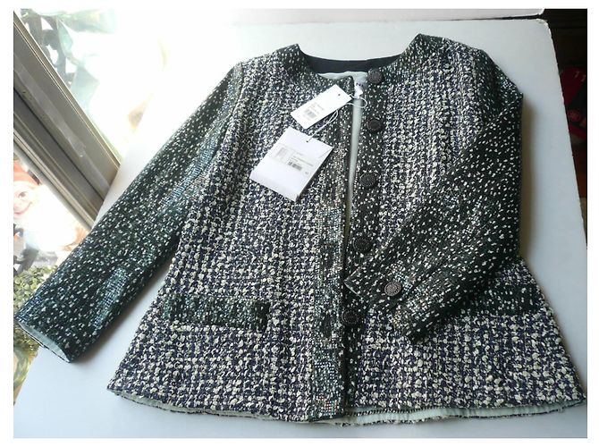 CHANEL Irisierende Tweedjacke NEU MIT T-ETIKETT40 Hellgrün - Ansicht 5