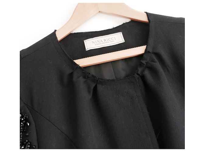 Abrigo de reloj de arena con manga de cuentas de Nina Ricci Negro - vista 6