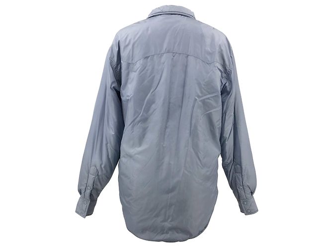 Alberta Ferretti Alberto Aspesi blue nylon padded shirt jacket - view 2