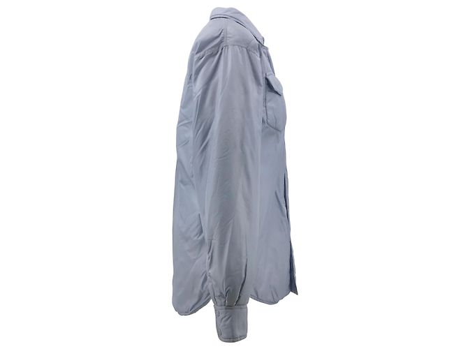 Alberta Ferretti Alberto Aspesi blue nylon padded shirt jacket - view 3