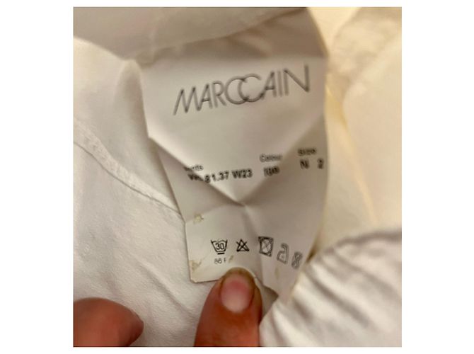 Pantalones pitillo blancos Marc Cain de algodón - vista 4