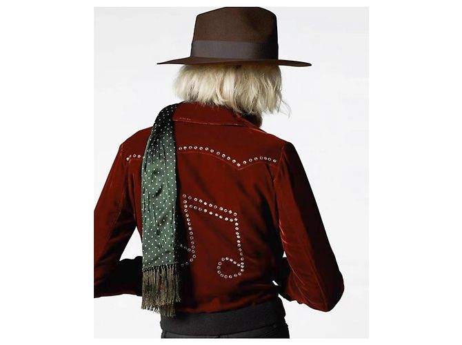 Saint Laurent SL 16Giacca con note musicali FW Rosso - vista 6