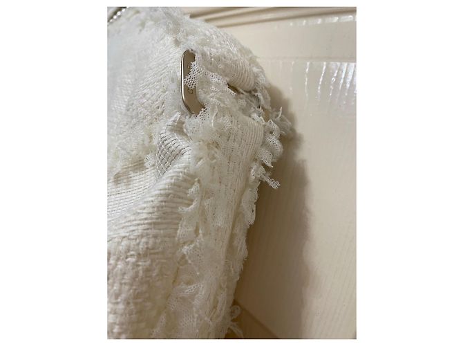 Chanel Blazer CC Tweed com aplicação de pérolas Cru - vista 9