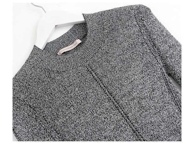 Christopher Kane top de punto lurex plateado Plata - vista 3