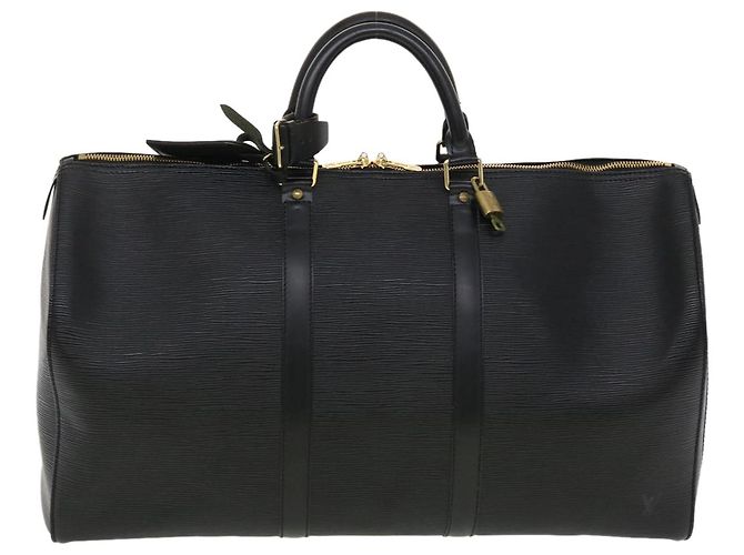 Louis Vuitton Epi Keepall 50 Bolsa Boston Noir M42962 Autenticação de LV 40724 Preto - vista 13