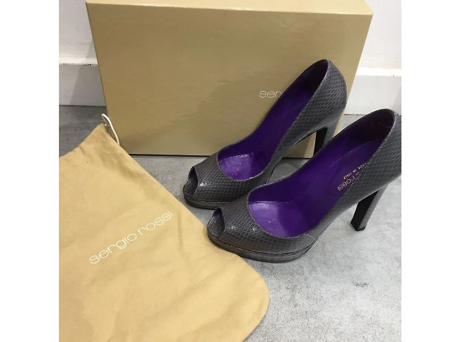 SERGIO ROSSI Tacchi T.EU 37 Pelli esotiche Grigio - vista 7
