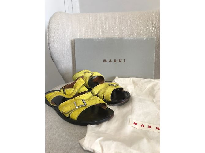 Sandali MARNI T.EU 37 Pelle Giallo - vista 8