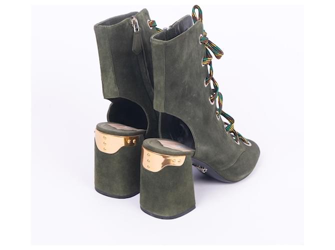 Botas PRADA EU 37 Ante Verde - vista 5
