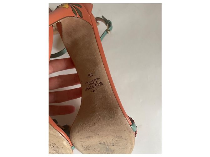 Sandali Valentino Garavani in pelle con decorazioni floreali Multicolore - vista 10