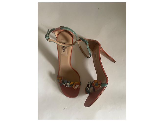 Sandali Valentino Garavani in pelle con decorazioni floreali Multicolore - vista 2