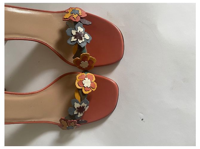 Sandali Valentino Garavani in pelle con decorazioni floreali Multicolore - vista 4