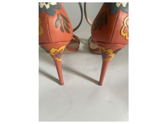 Sandali Valentino Garavani in pelle con decorazioni floreali Multicolore - vista 7