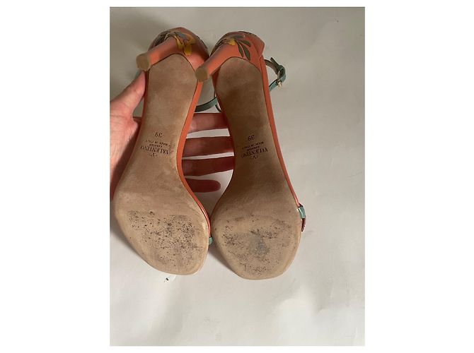 Sandali Valentino Garavani in pelle con decorazioni floreali Multicolore - vista 9