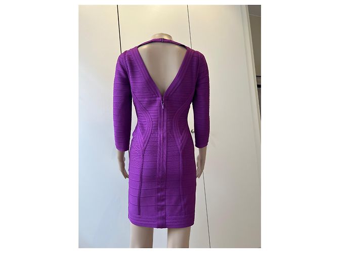 Vestido Herve Leger Morado de Viscosa Púrpura - vista 3