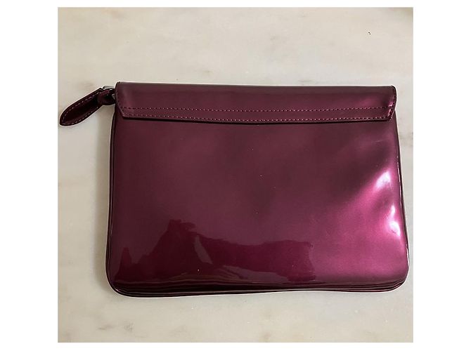 Autre Marque Bolso de mano de charol violeta berenjena - vista 2