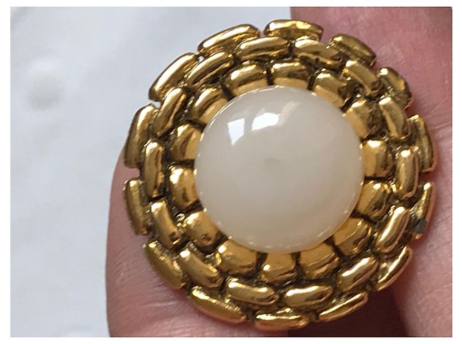 Pendientes Chanel Oro y Perla Gold hardware - vista 7