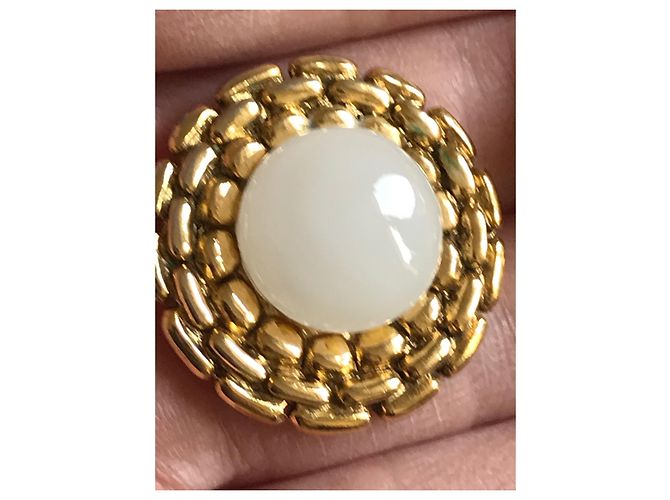 Pendientes Chanel Oro y Perla Gold hardware - vista 8