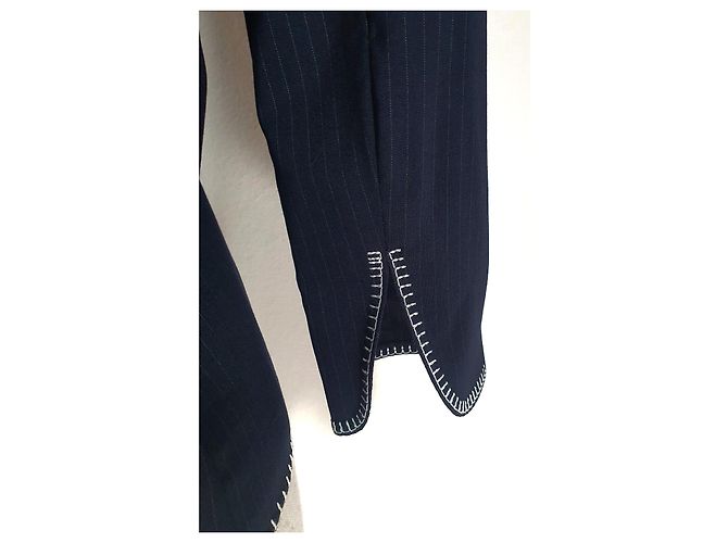 Autre Marque Gai Mattiolo Blazer Blau Gestreift Wolle - Ansicht 5