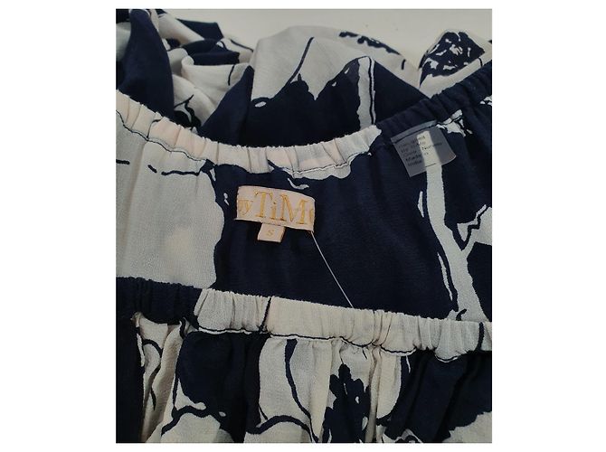 Autre Marque Timo Blumenkleid blau weiß Viscose - Ansicht 5