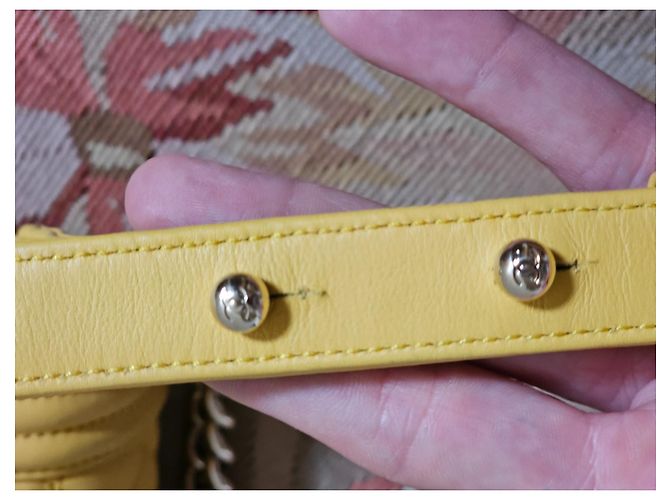 Borsa Chanel Boy piccola in pelle gialla Giallo - vista 6