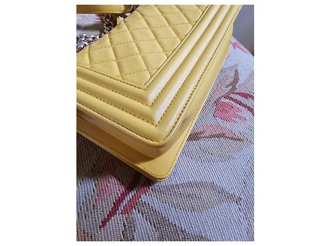 Borsa Chanel Boy piccola in pelle gialla Giallo - vista 7