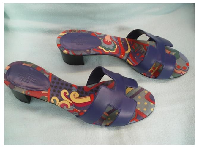 Hermès Sandalen Marineblau - Ansicht 2