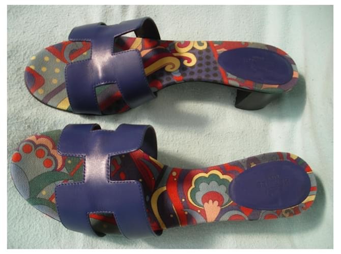 Hermès Sandalen Marineblau - Ansicht 3
