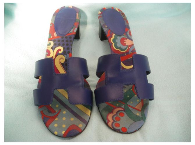 Hermès Sandalen Marineblau - Ansicht 7