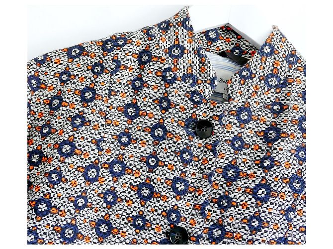 Bellerose Retro Weave Jacke Orange Marineblau - Ansicht 3