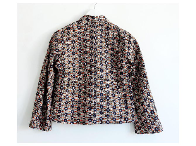 Bellerose Retro Weave Jacke Orange Marineblau - Ansicht 4