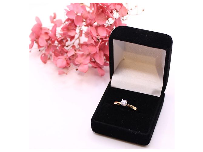 Autre Marque Solitaire-Gelbgold 18 Stellen Sie Diamantkarat ein 4 Krallen Gold hardware - Ansicht 11