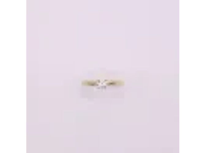 Autre Marque Solitaire-Gelbgold 18 Stellen Sie Diamantkarat ein 4 Krallen Gold hardware - Ansicht 3